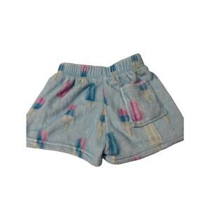 Iscream S 6-8 fleece pajama shorts elastic waist light blue popsicle theme euc